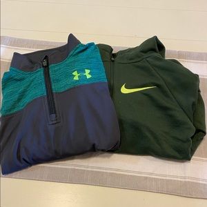 Boys size small pullovers UA and Nike